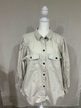 Free People We the Free NWOT Boho Prairie Button Up Puff Sleeve Top